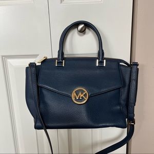 Michael Kors Navy Blue Satchel Handbag